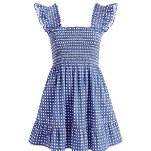 Hill House Elizabeth Nap Dress Blue Basketweave with Pockets.